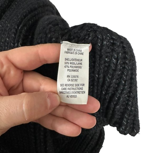 Helmut Lang M Black Ocacity Draped Chunky Knit Asymmetrical Cardigan Sweater - Picture 9 of 10